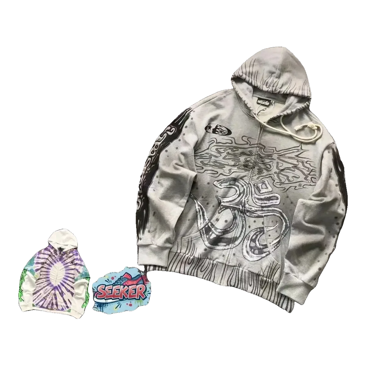 Hellstar Om Symbol Hoodie Grey