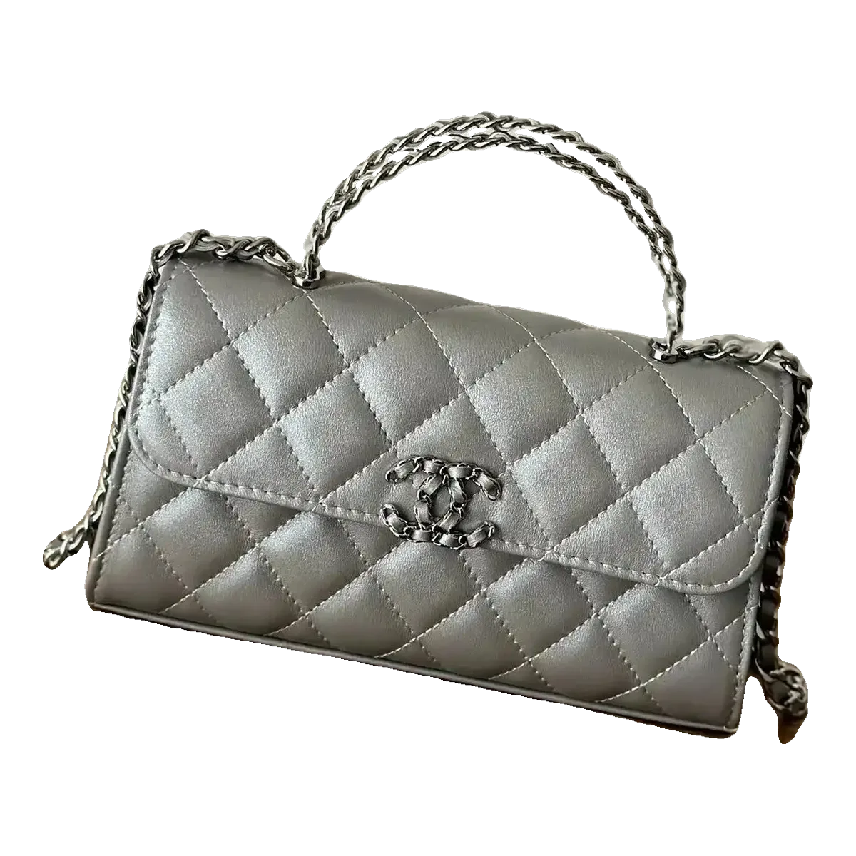 Chanel Grey Quilted Bag