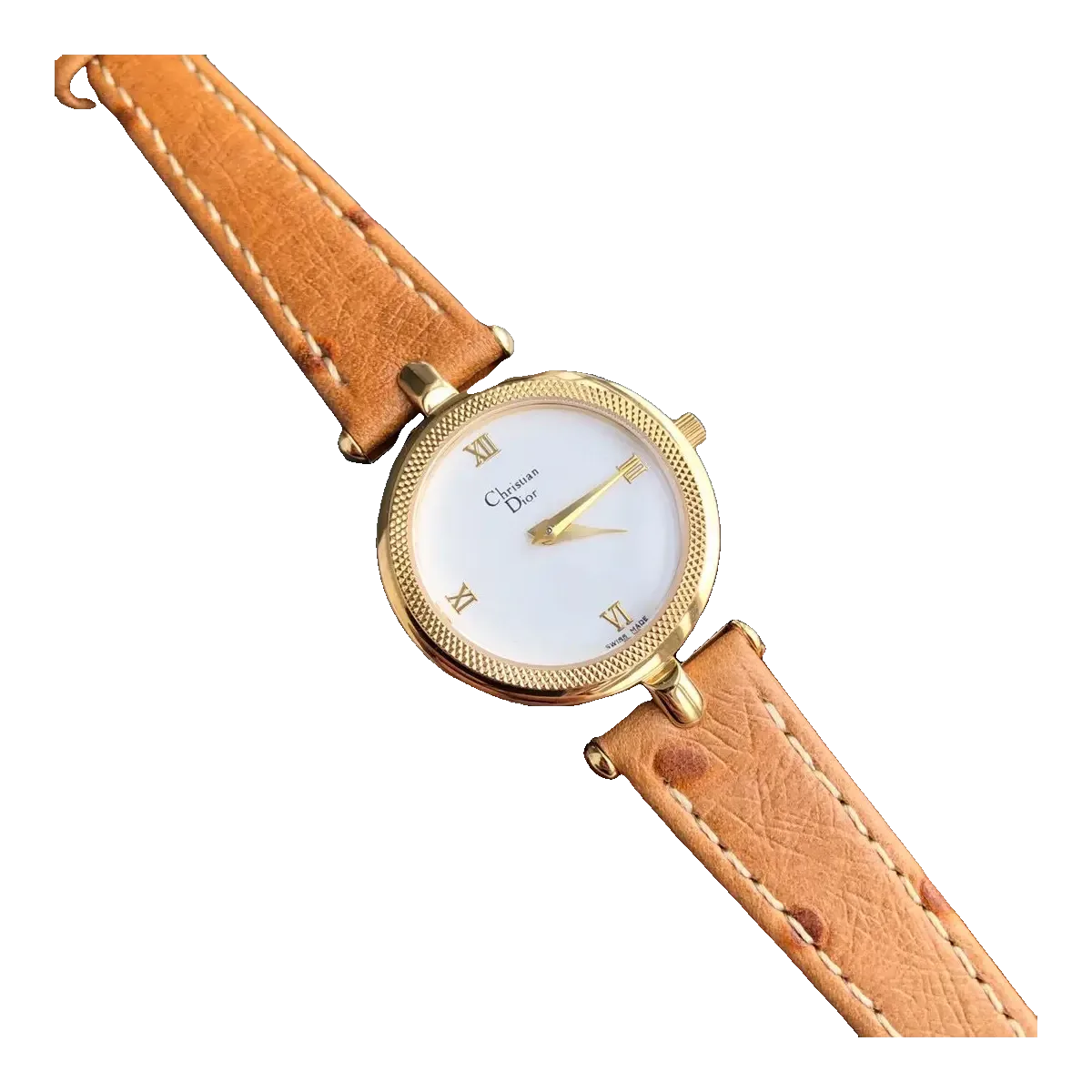 Dior Leather Strap Watch White