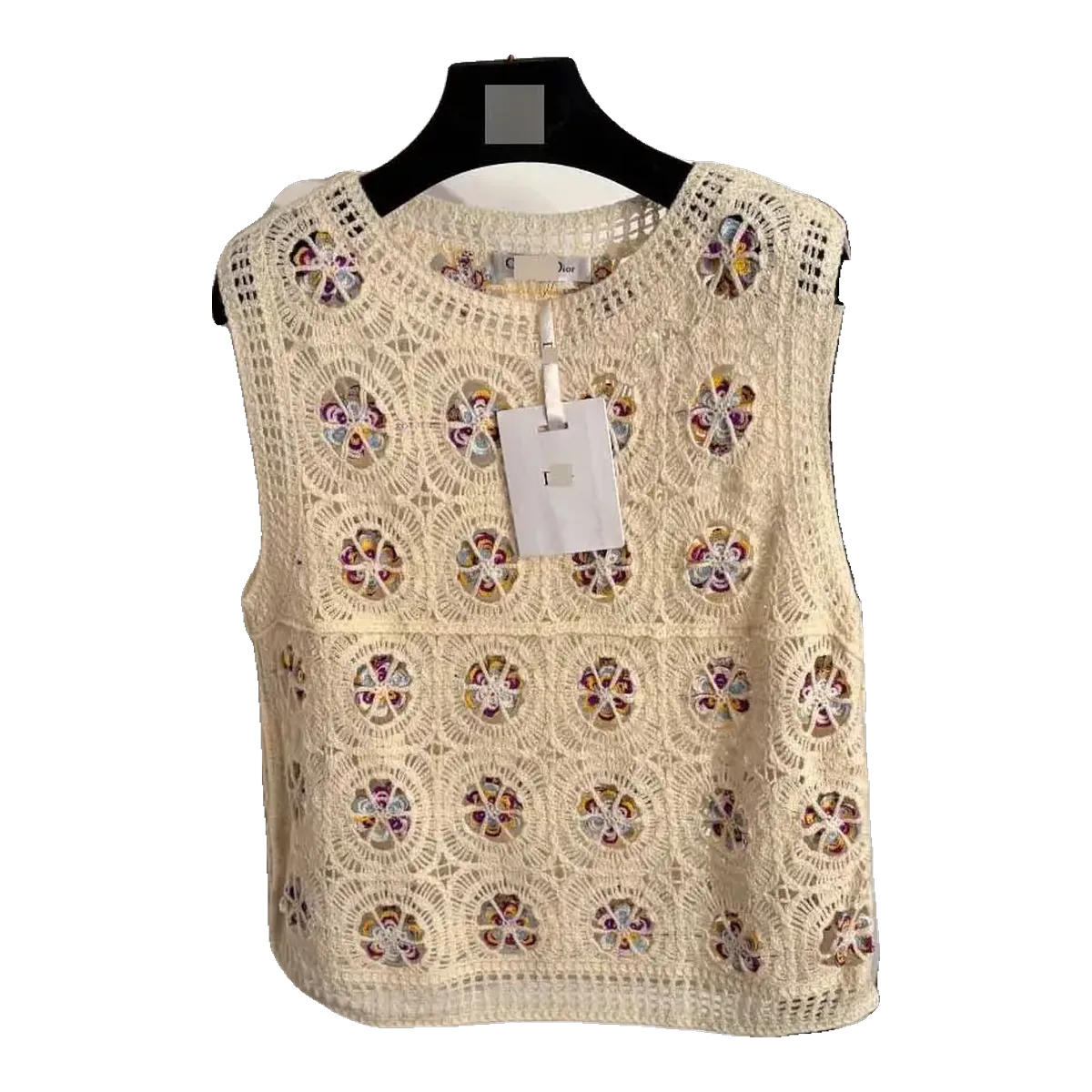 Dior Crochet Vest Top Beige
