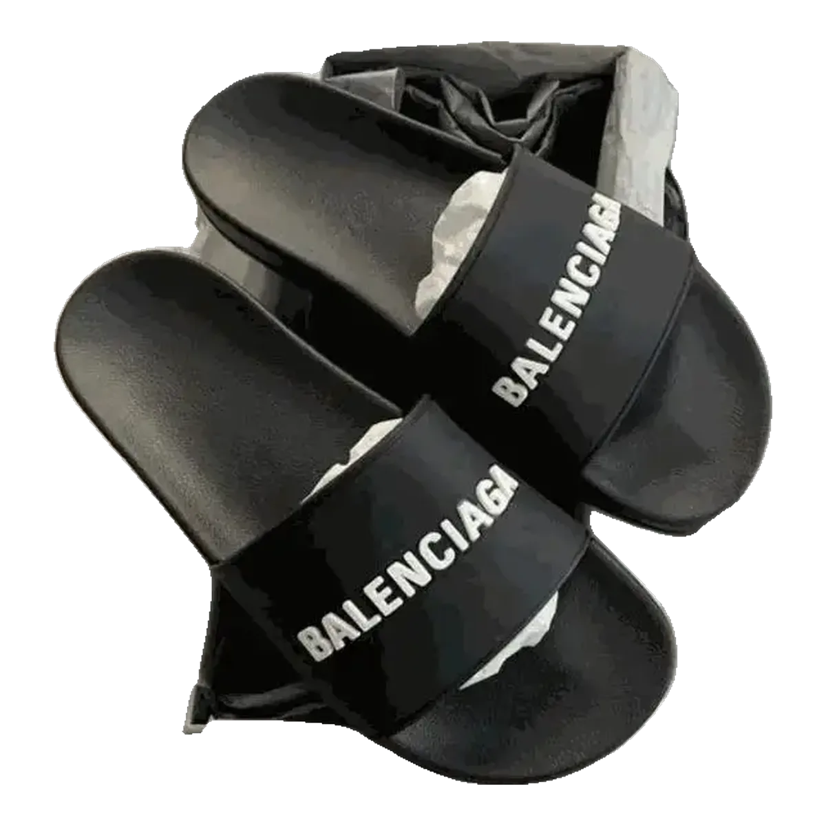 Balenciaga Black Logo Slides