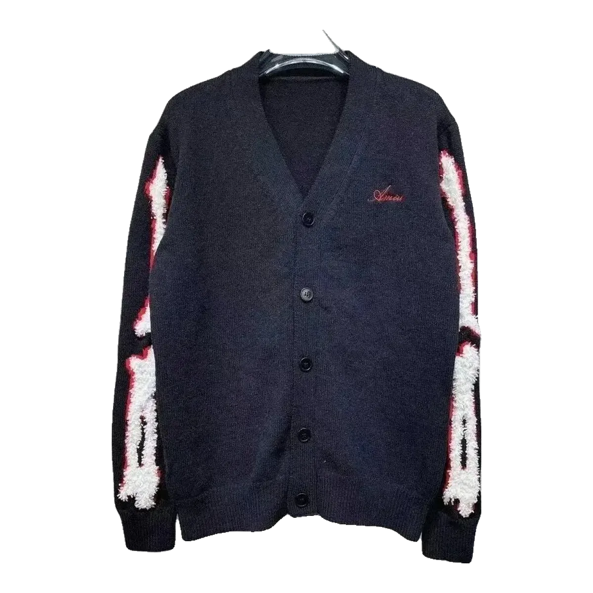 Amiri Navy Bones Cardigan