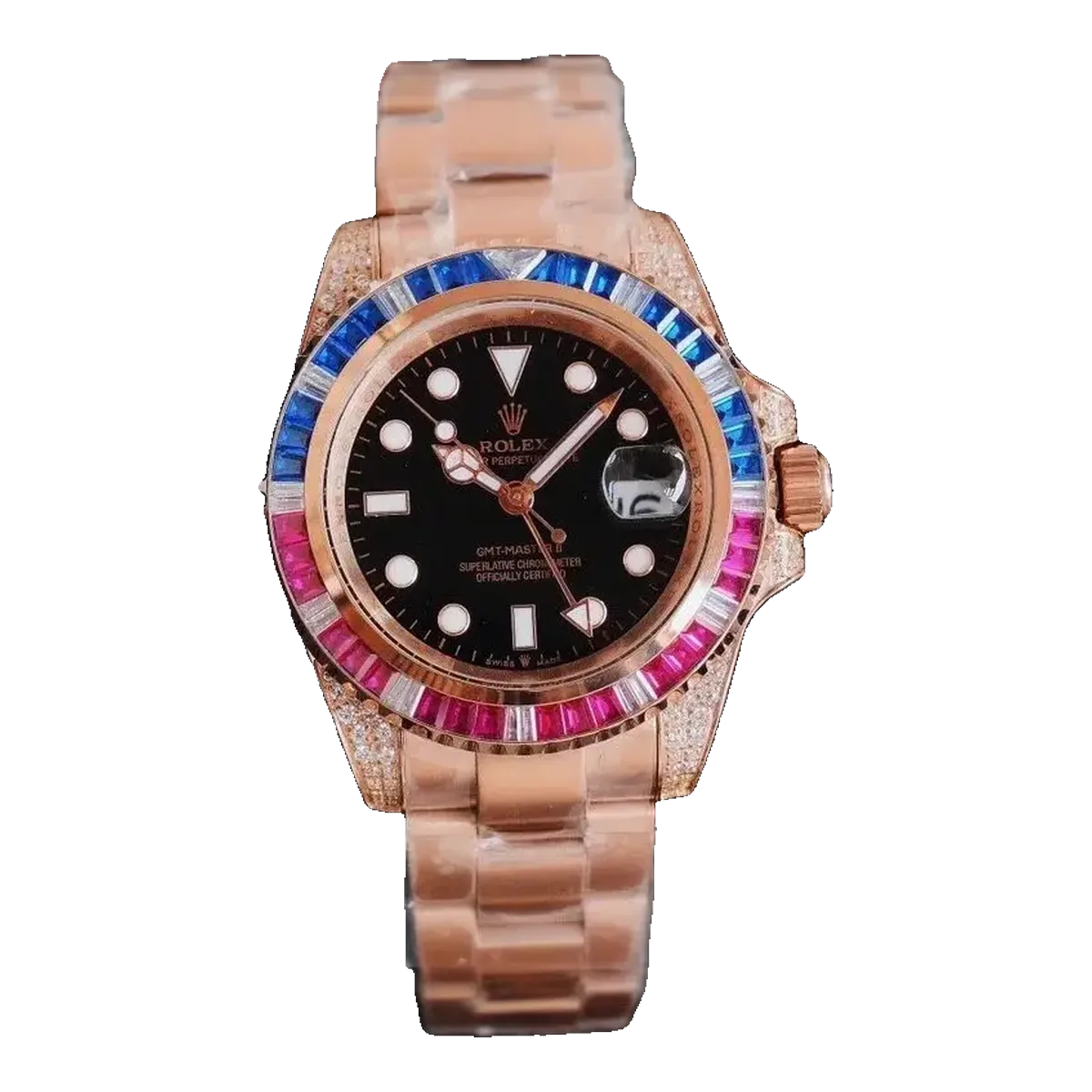 Rolex Rose Gold Rainbow Watch