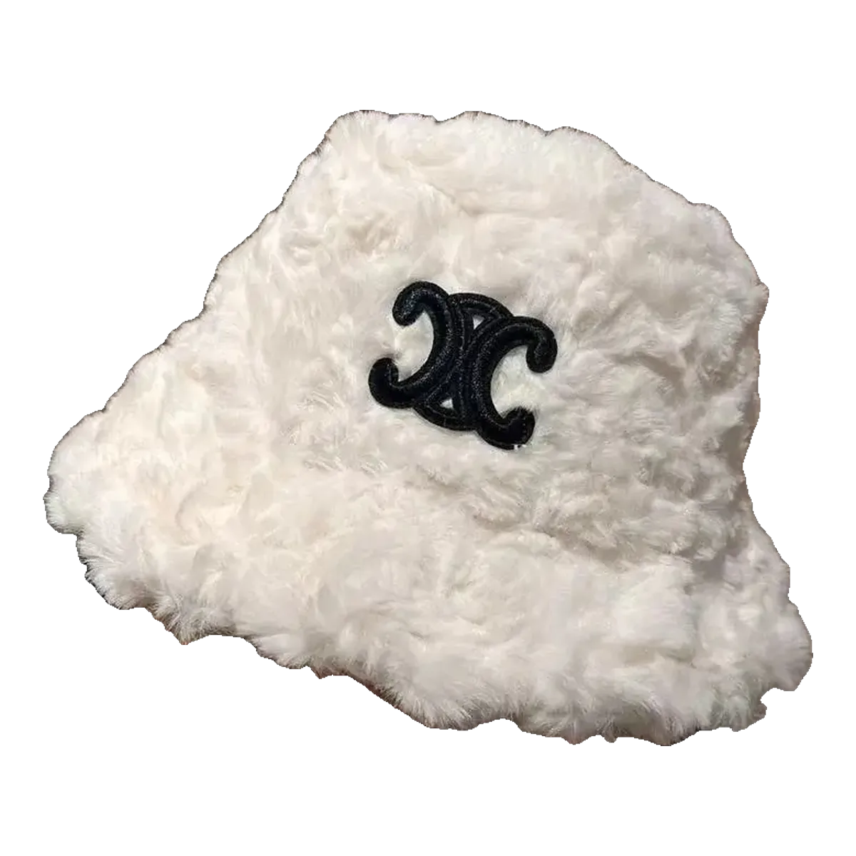 Celine Shearling Bucket Hat White