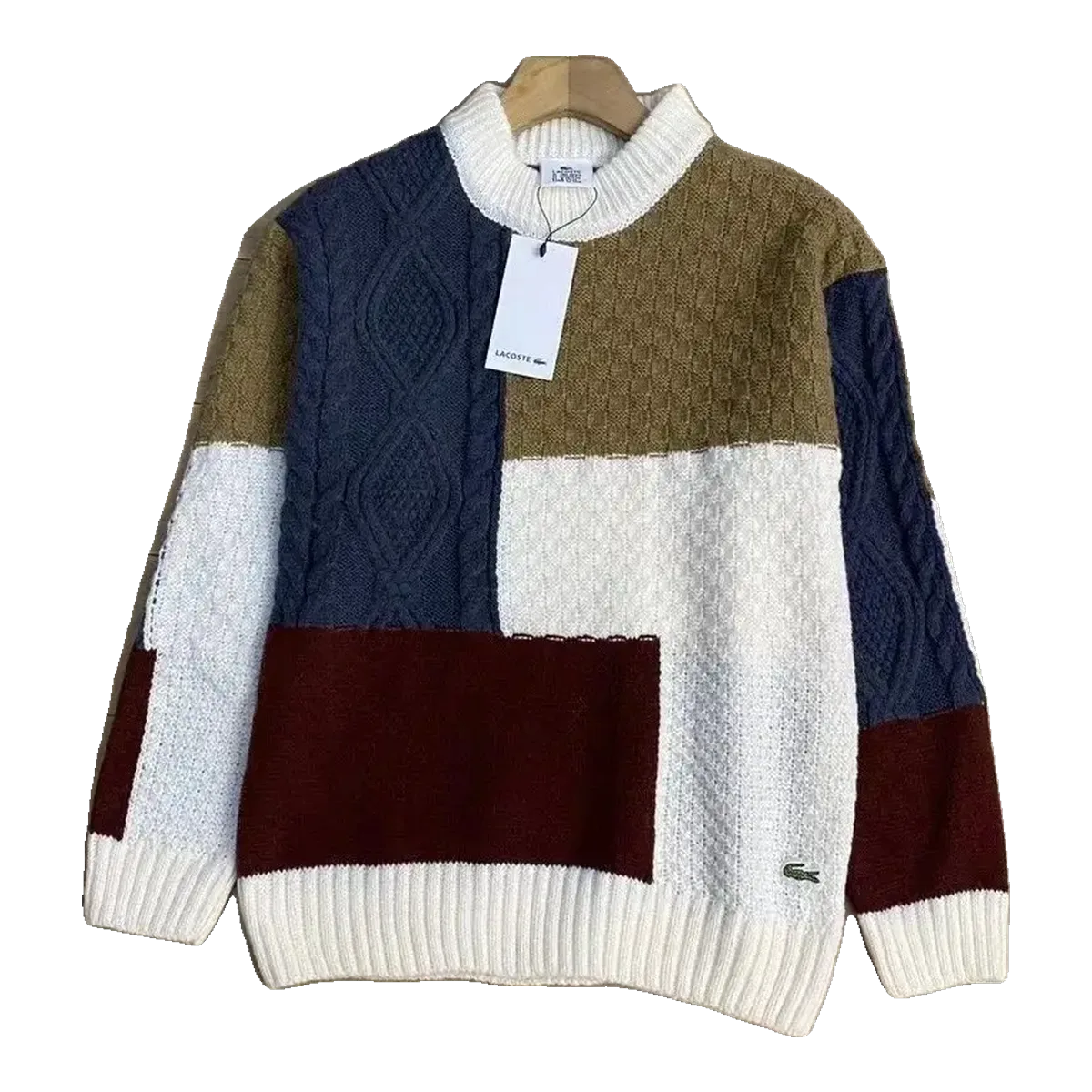 Lacoste Patchwork Knit Sweater