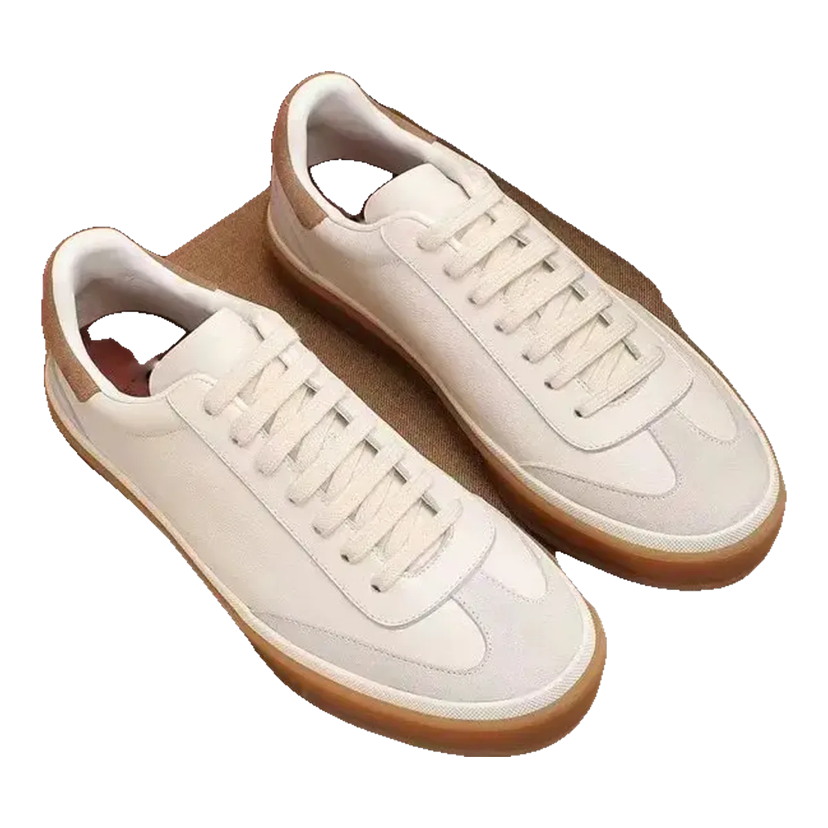 Loro Piana Leather Sneakers White