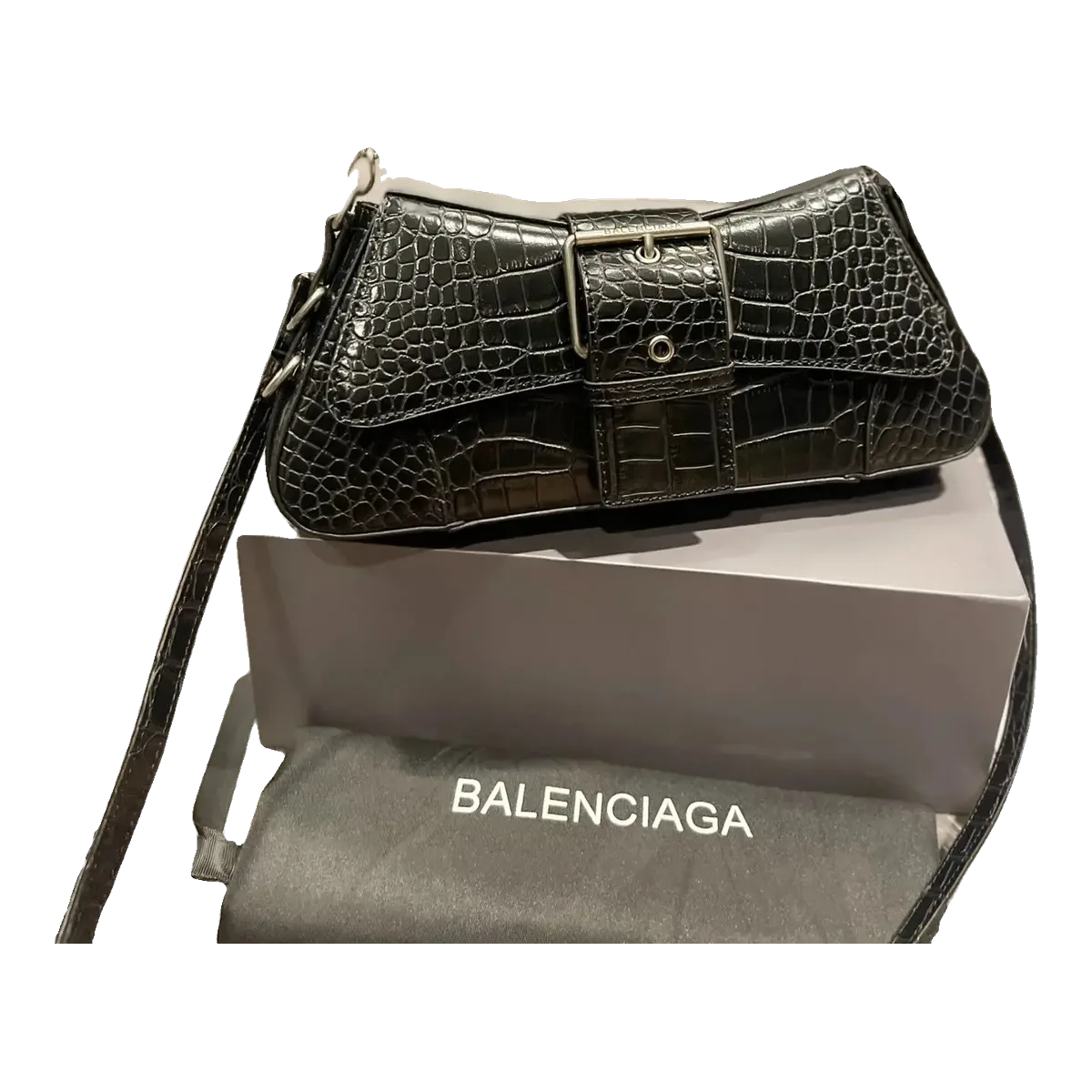 Balenciaga Croc Chain Bag Black