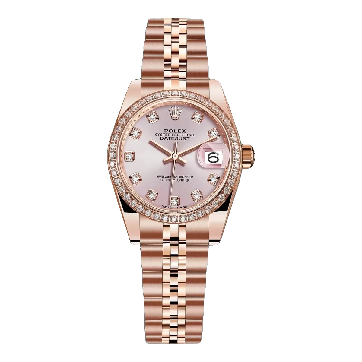 Rolex Rose Gold Diamond Watch