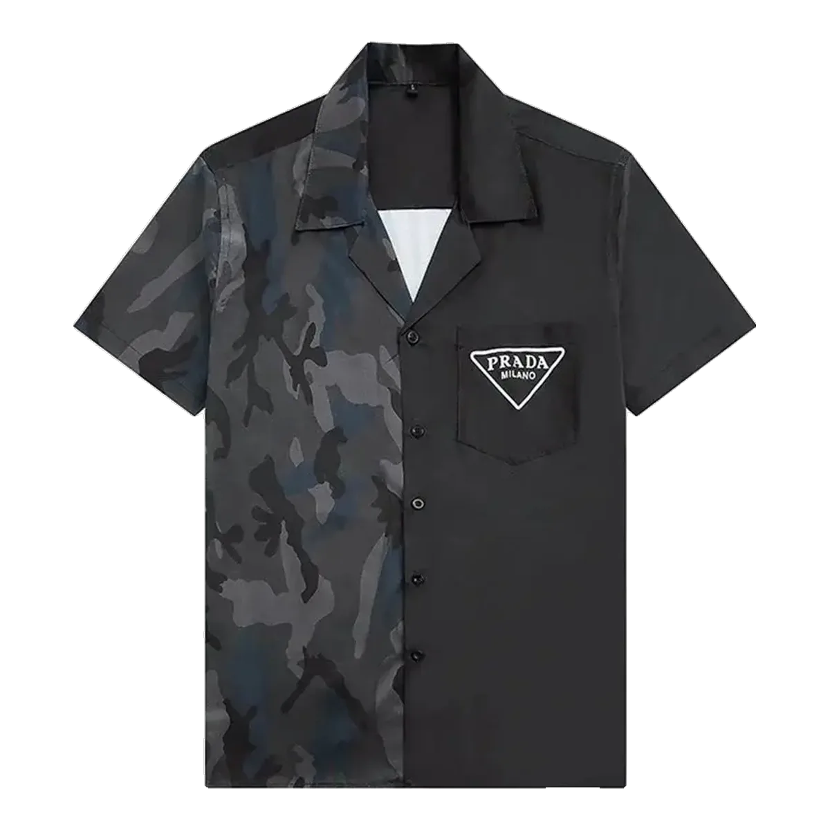 Prada Camo Bowling Shirt Grey