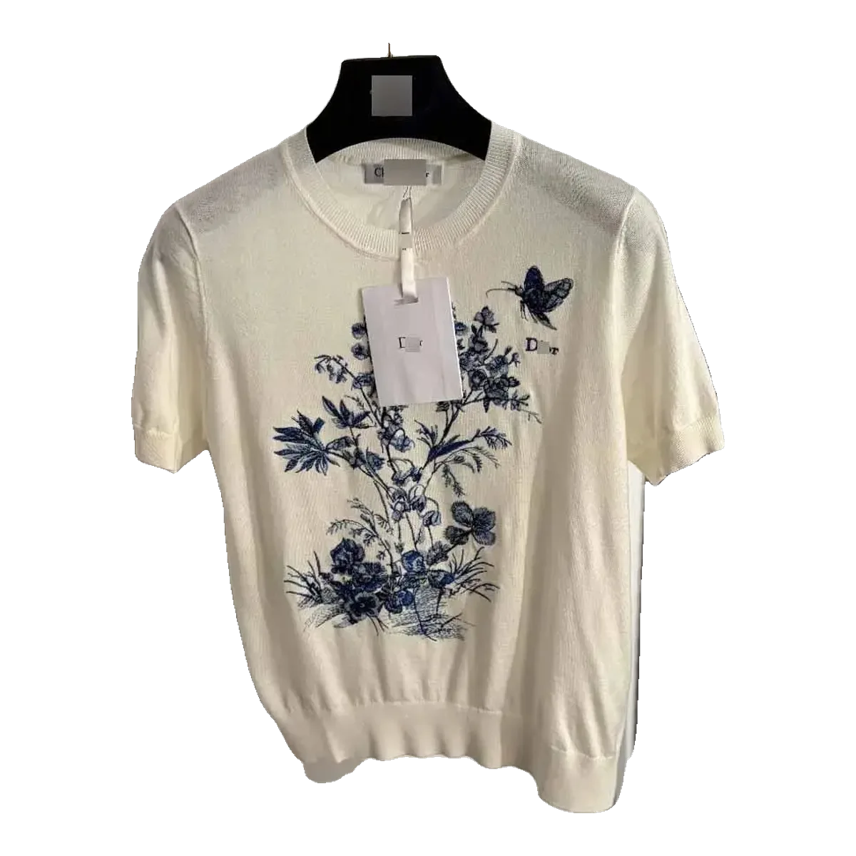Dior White Floral Sweater