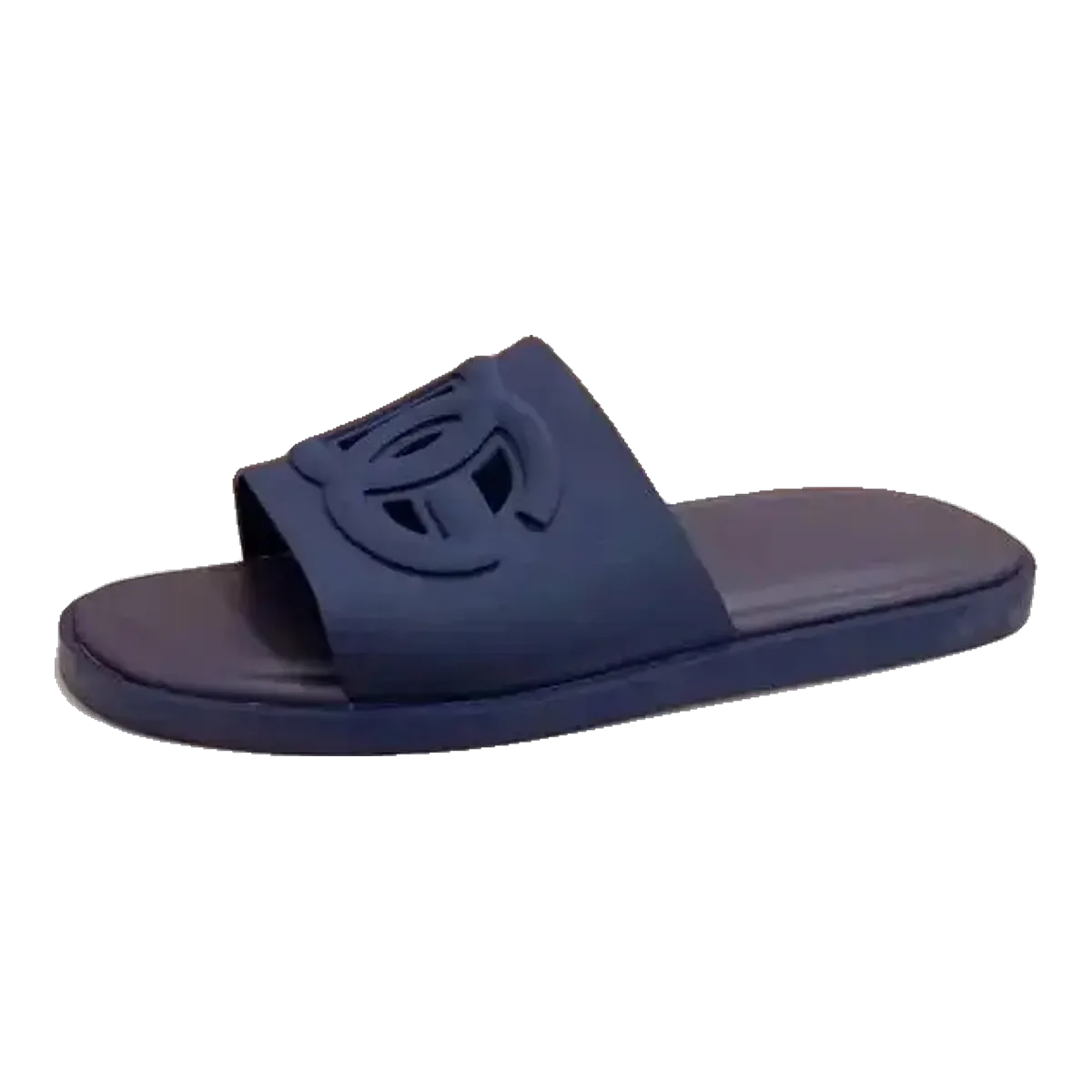 Celine Triomphe Slide Sandals Navy