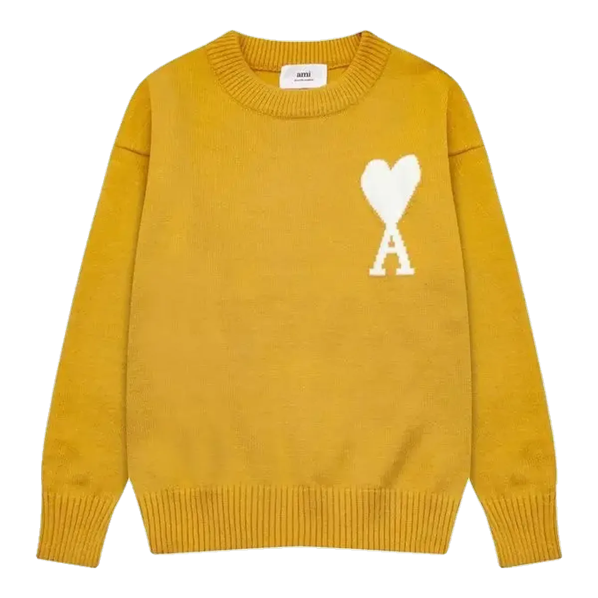 Ami Paris Heart Logo Sweater Yellow