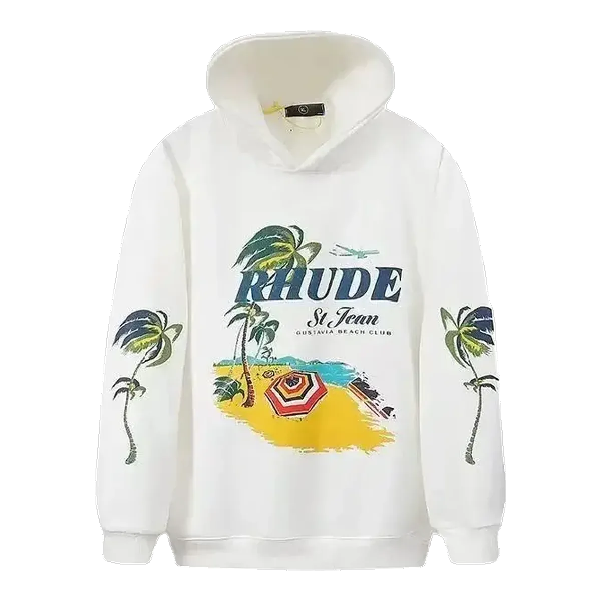Rhude White Palm Graphic Hoodie