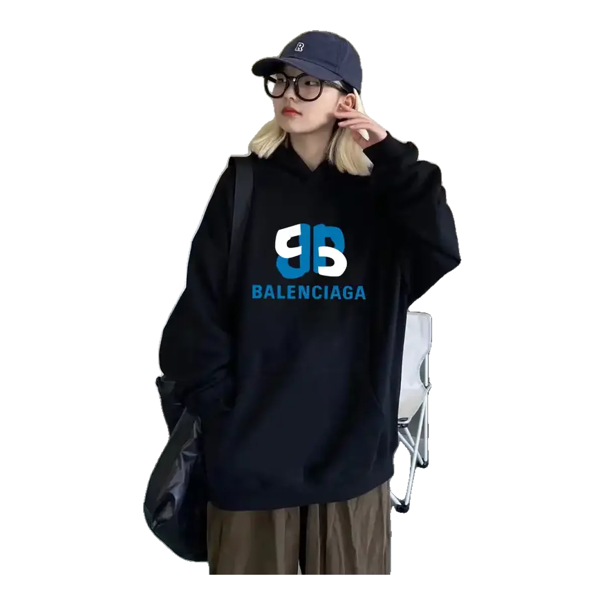 Balenciaga Navy BB Hoodie