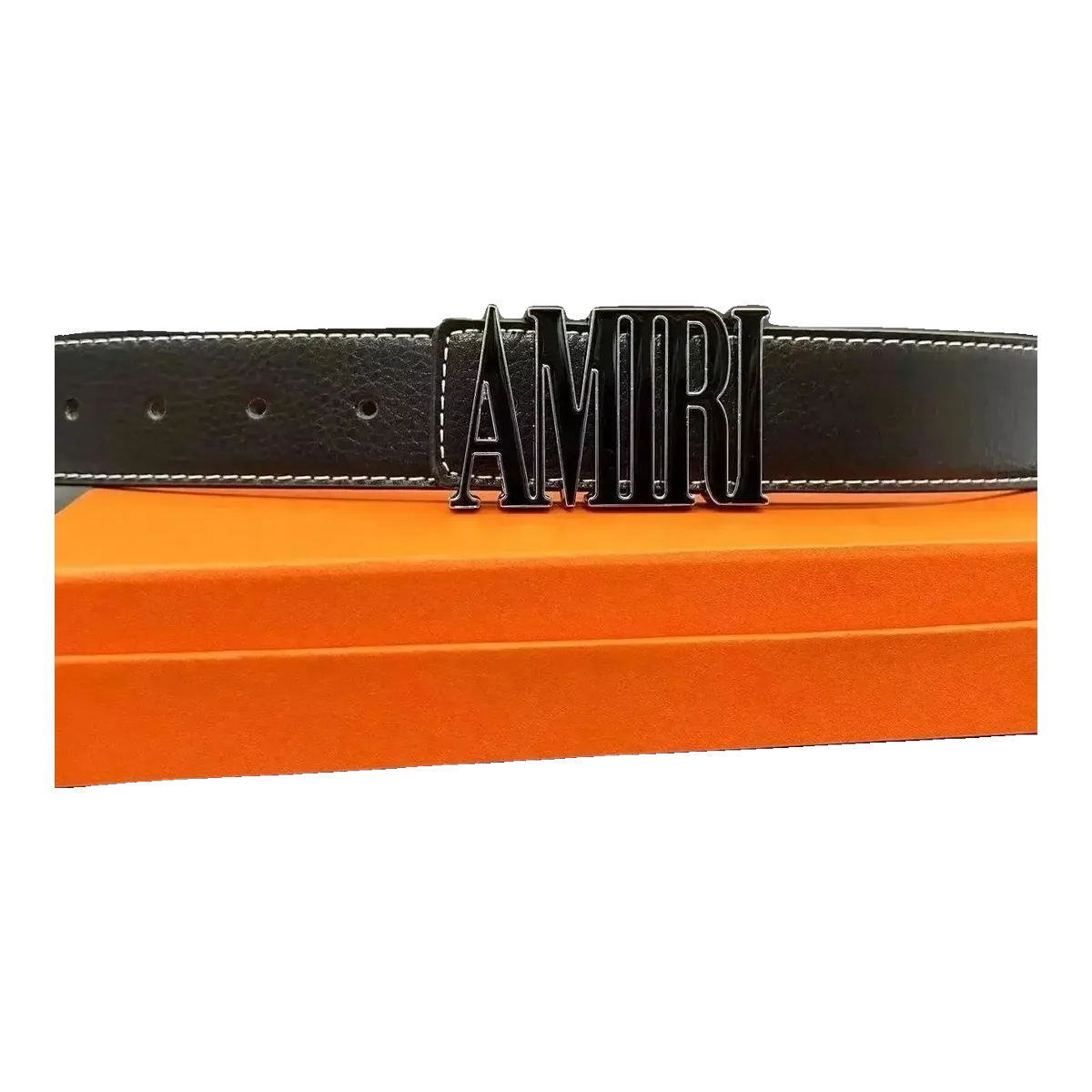 Ami Black Leather Belt