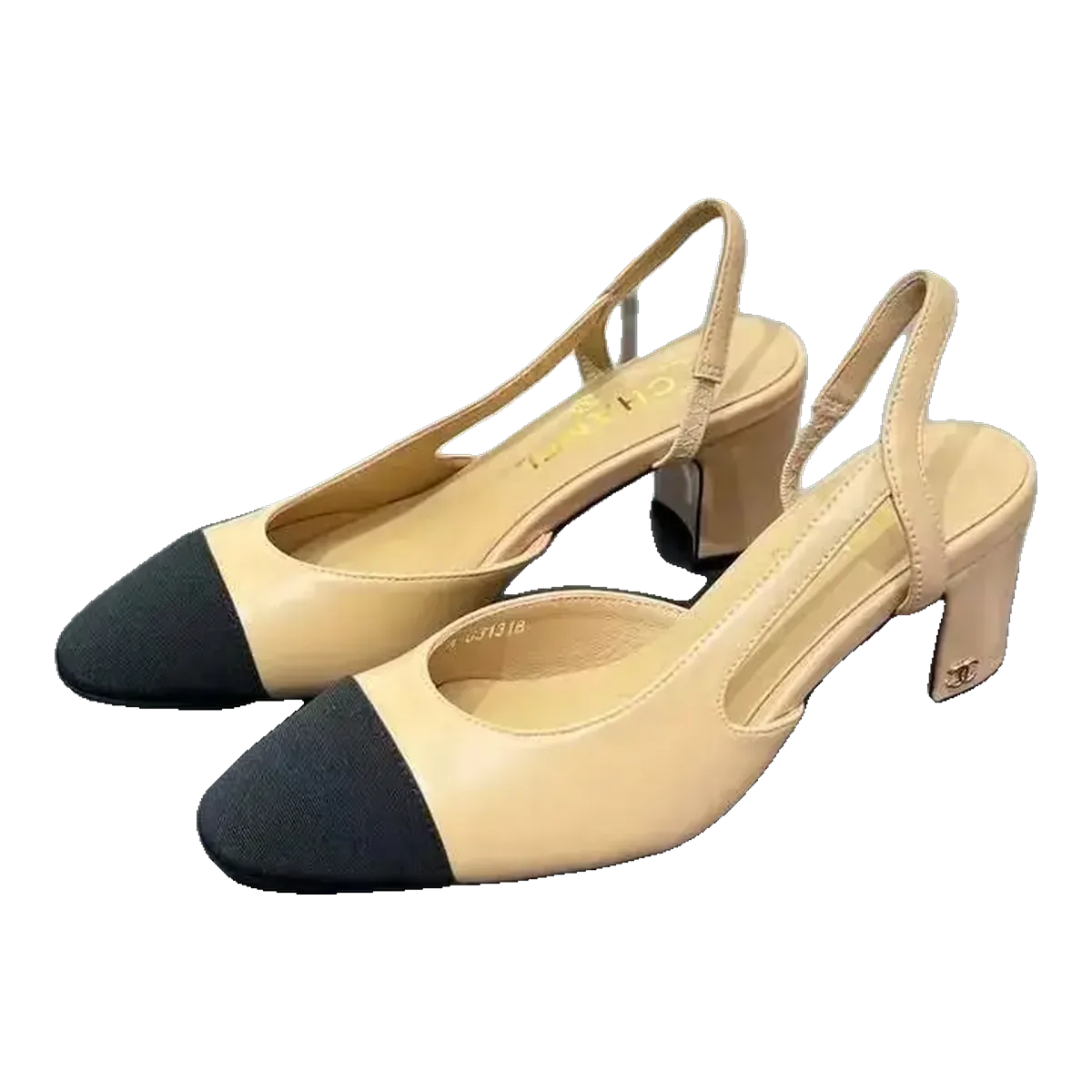 Chanel Beige Slingback Heels