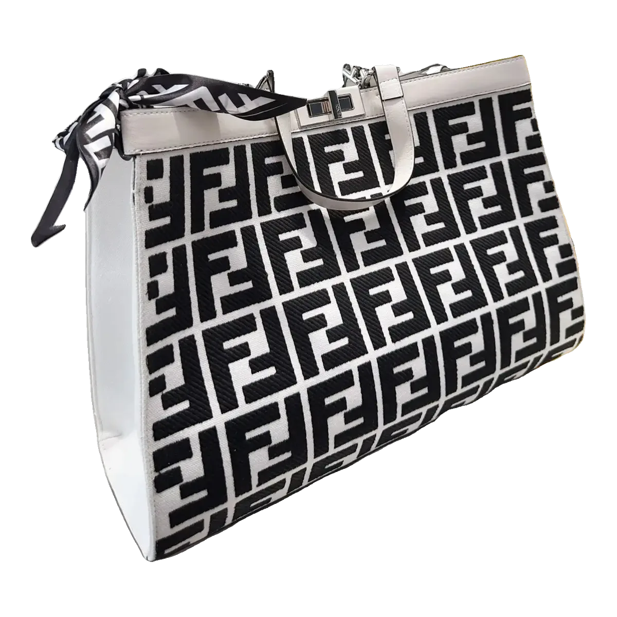 Fendi FF Baguette Chain Bag Brown