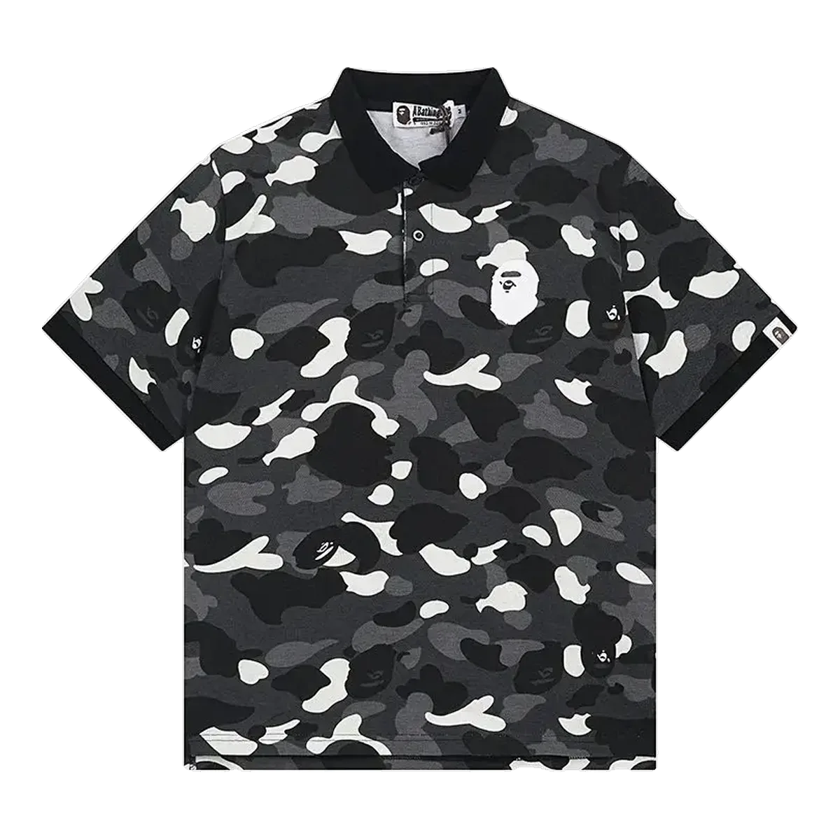 Bape Black Camo Polo Shirt