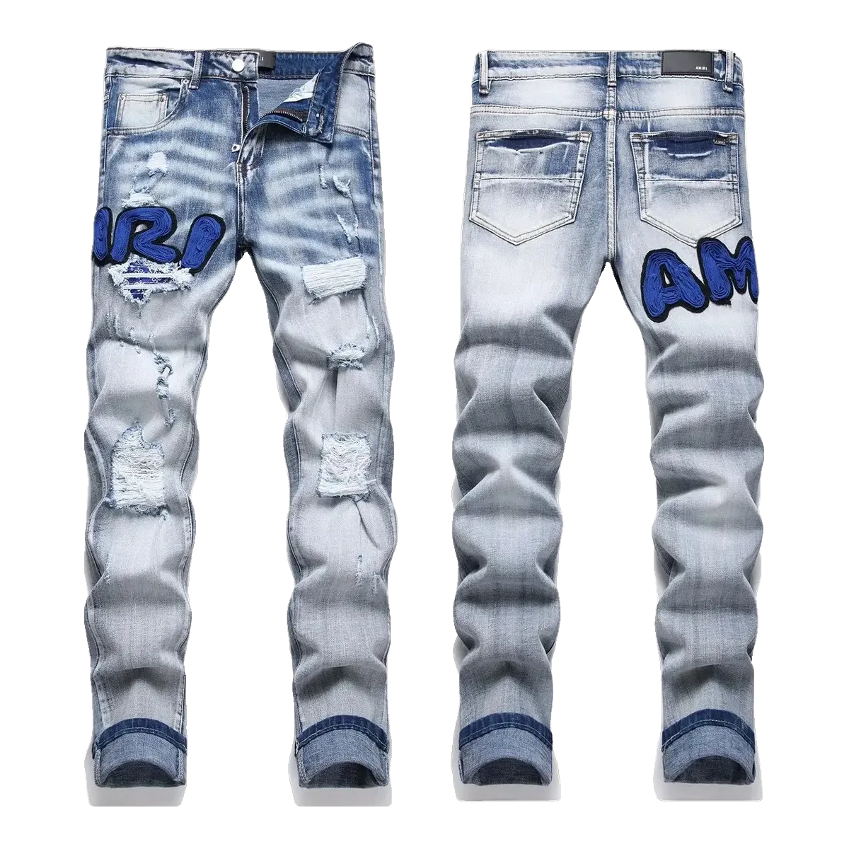 Amiri Light Blue Patch Jeans