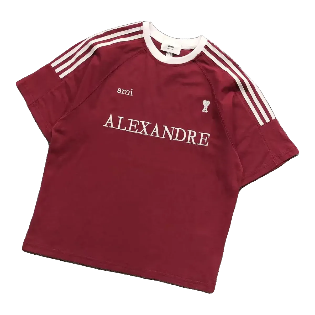 Ami Paris Alexandre T-Shirt Burgundy