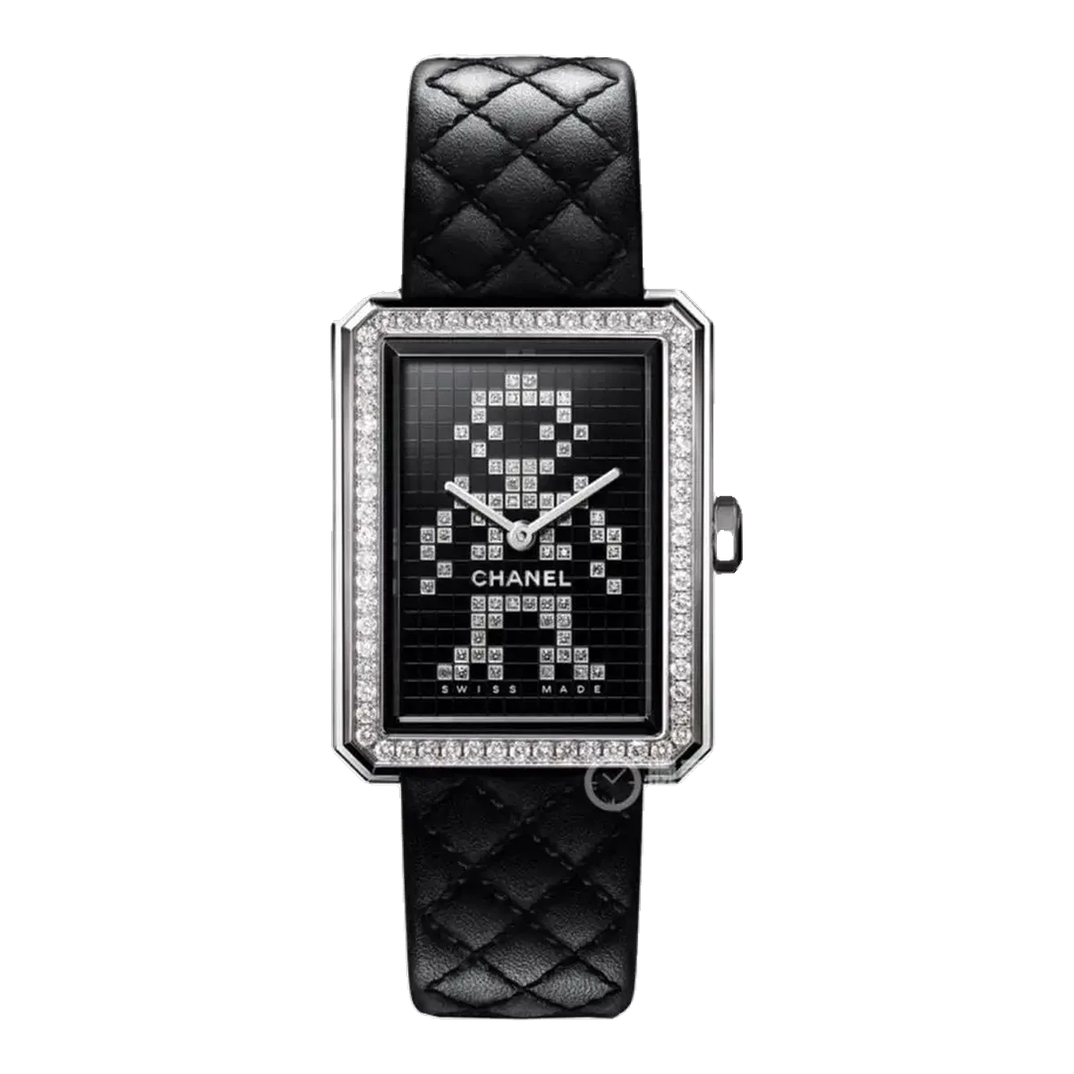 Chanel Quilted Pixel Dial Watch Black