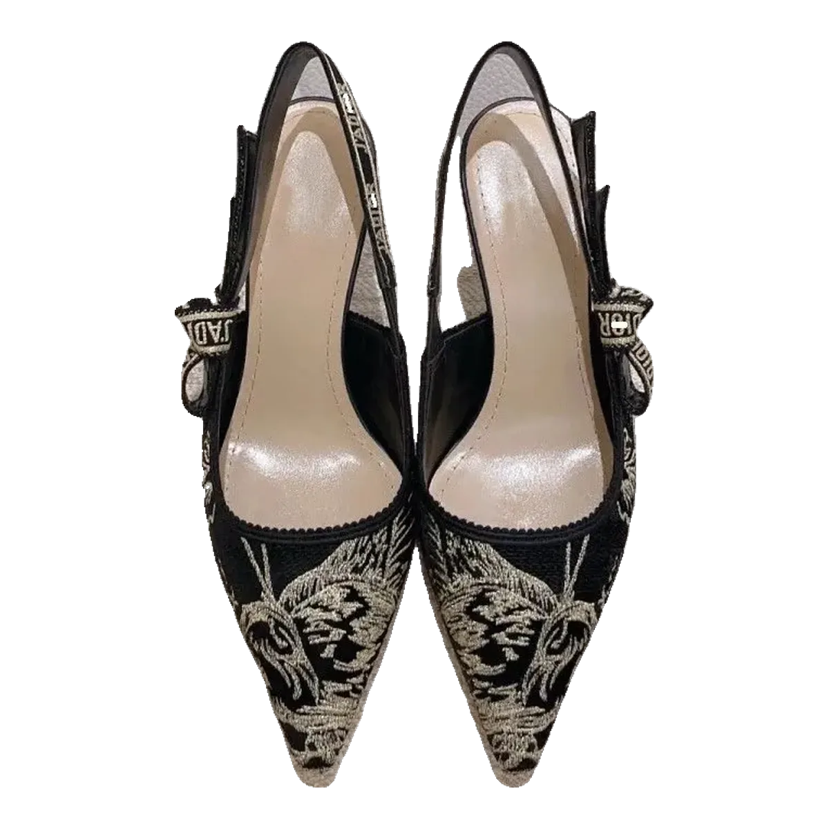 Dior Embroidered Heels Black