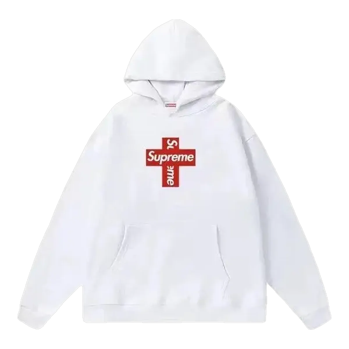 Supreme White Cross Box Logo Hoodie