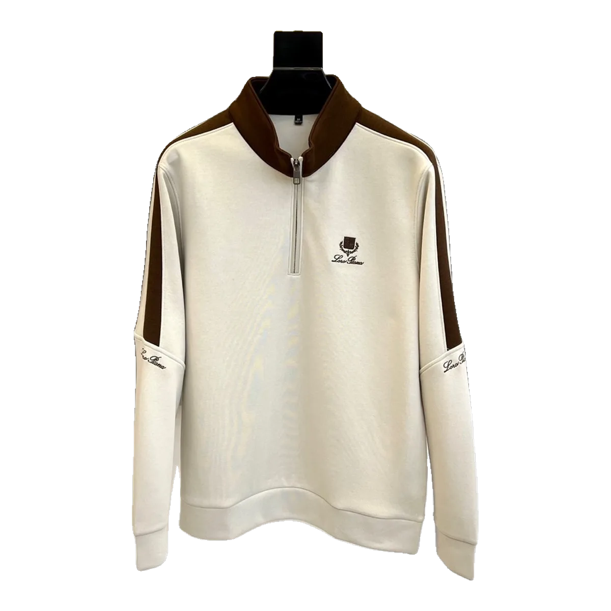 Loro Piana Cream Half-Zip Sweater
