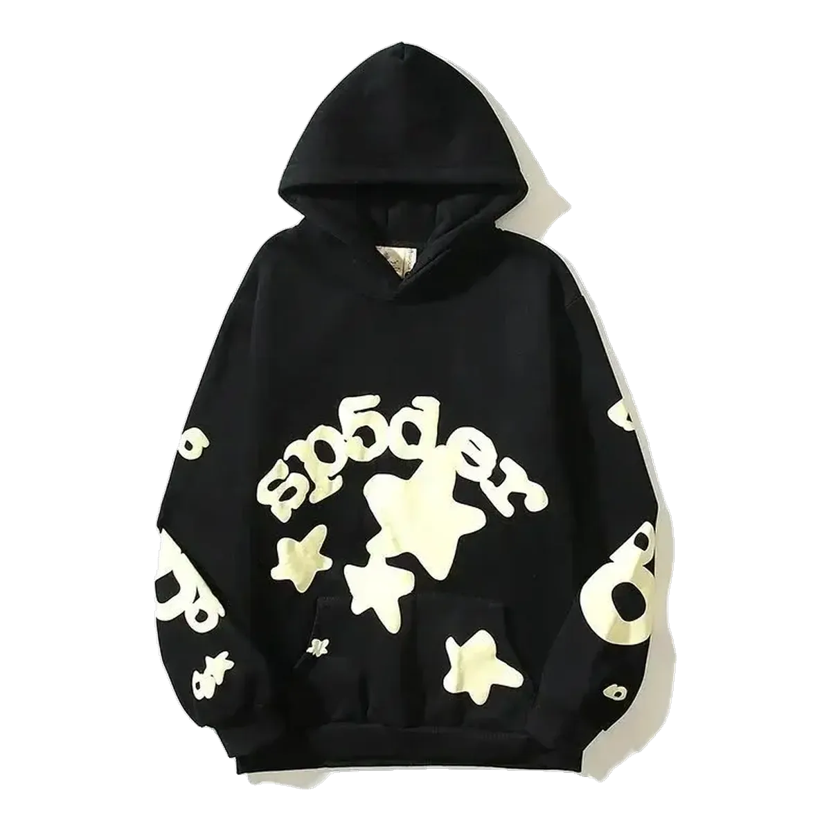 Sp5der Black Logo Hoodie