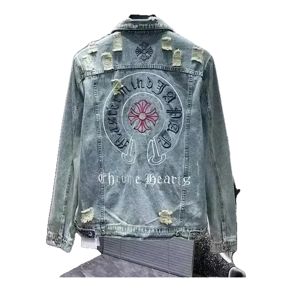 Chrome Hearts Blue Cross Denim Jacket