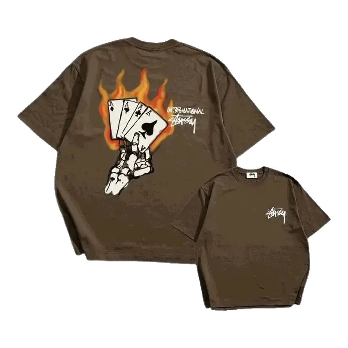 Stussy Brown Graphic T-Shirt