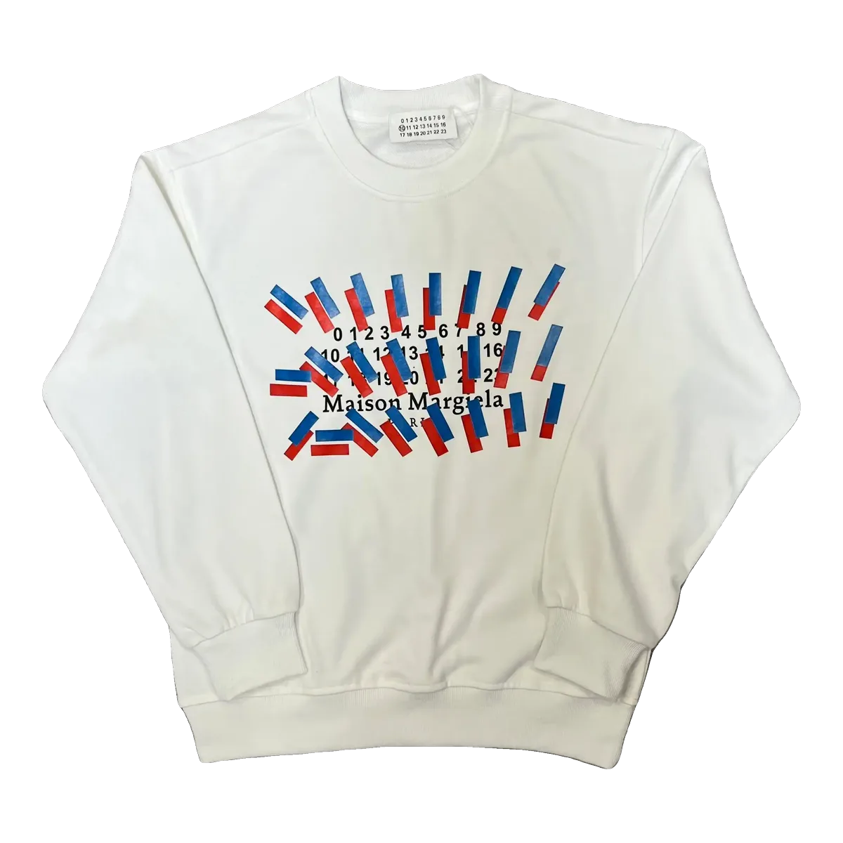 Maison Margiela Number Print Sweatshirt White