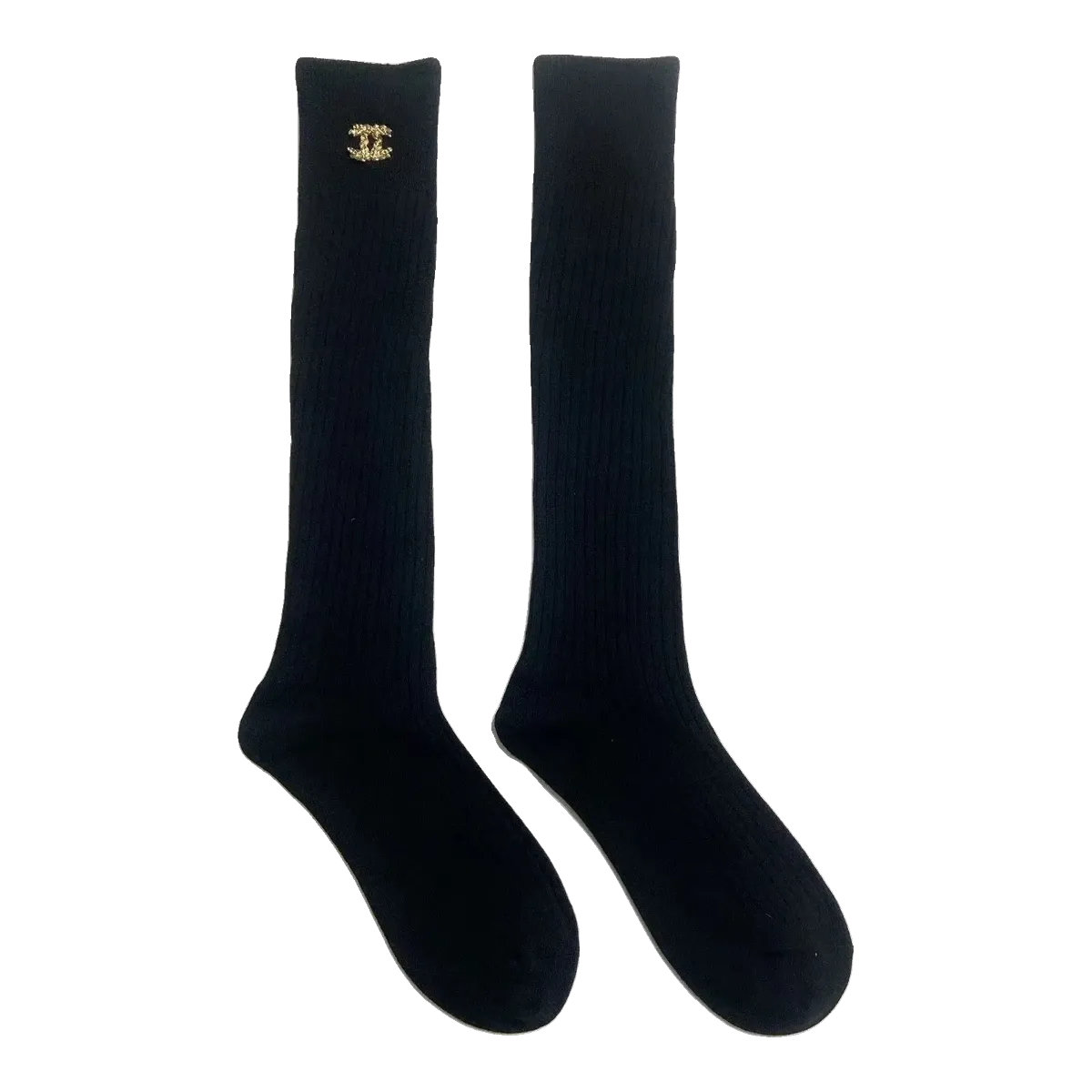 Chanel Black Logo Socks