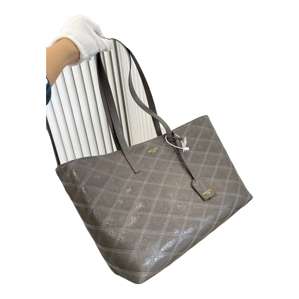 Saint Laurent Grey Tote Bag