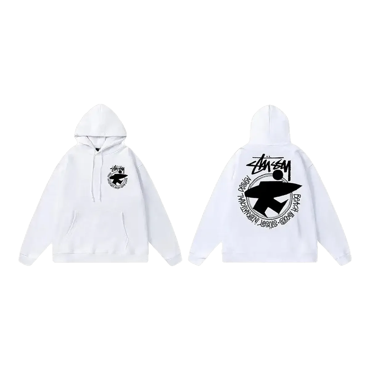 Stussy White Graphic Hoodie