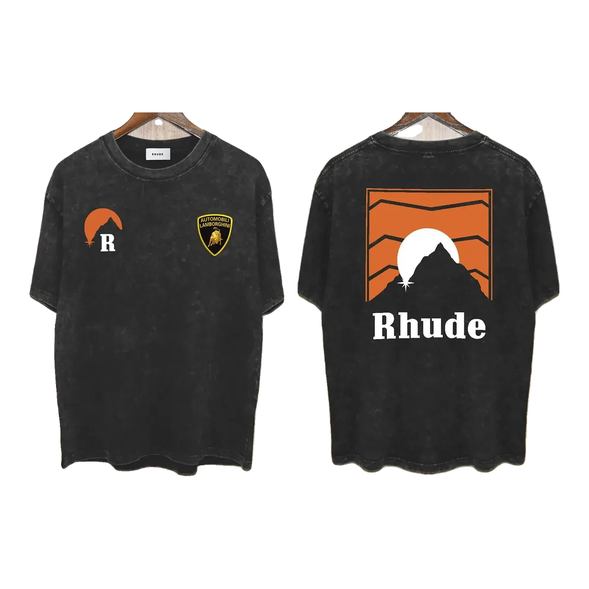 Rhude Black Mountain Logo T-Shirt