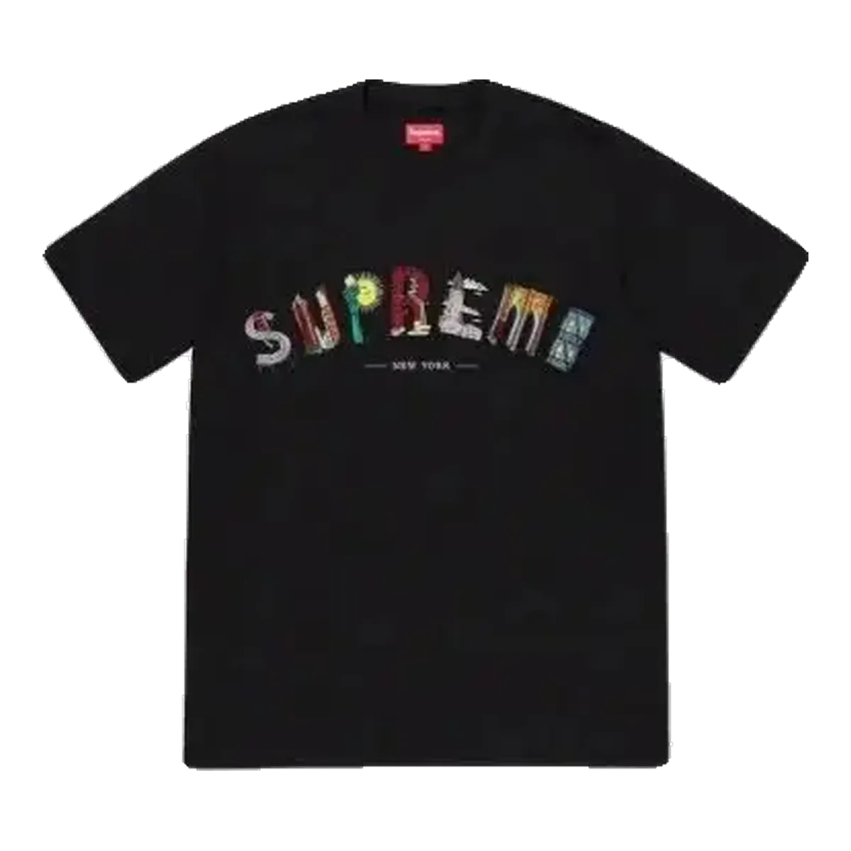 Supreme Black Rainbow Logo T-Shirt