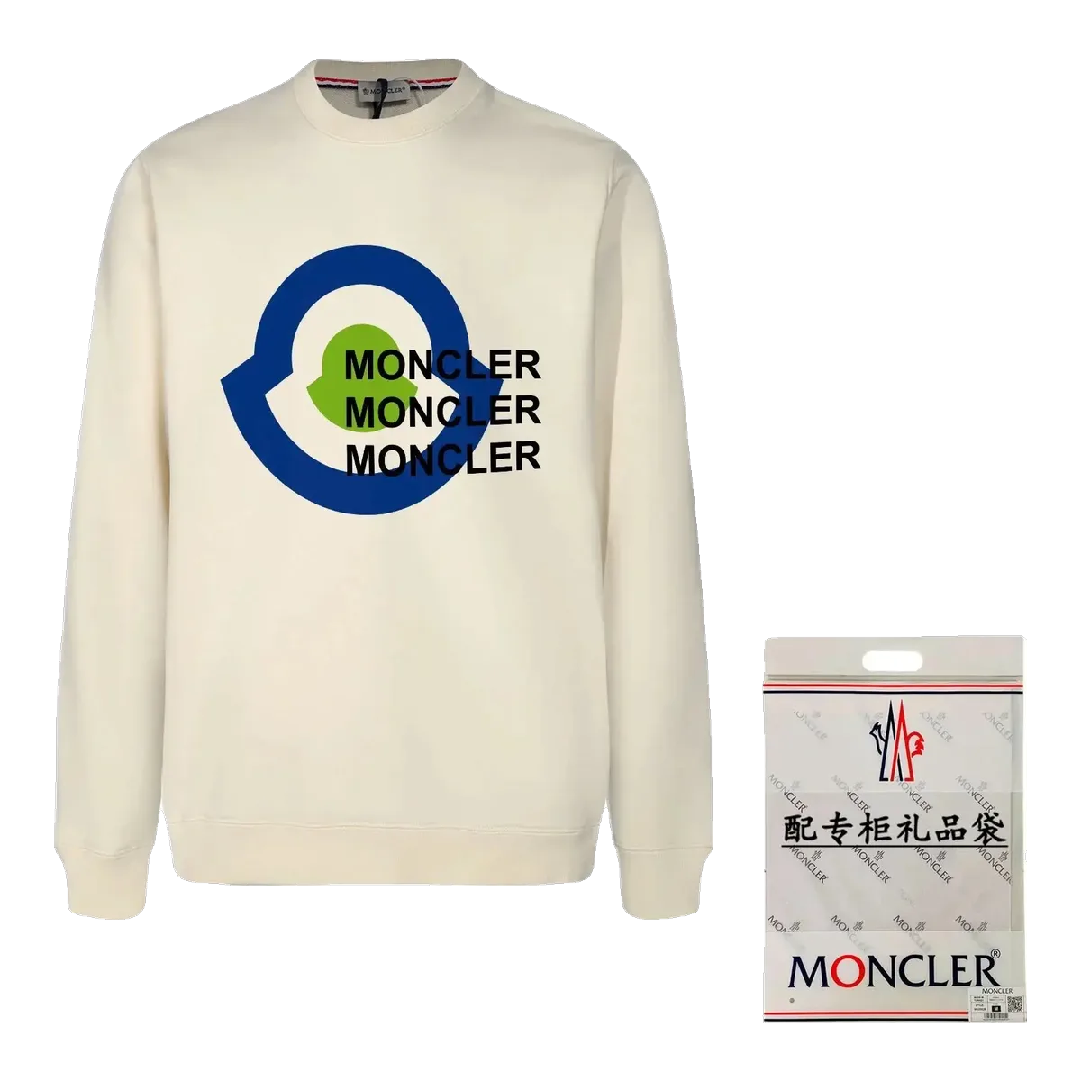 Moncler Logo Sweatshirt Cream