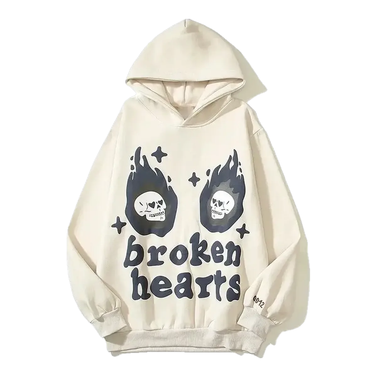 Broken Planet Broken Hearts Hoodie Cream