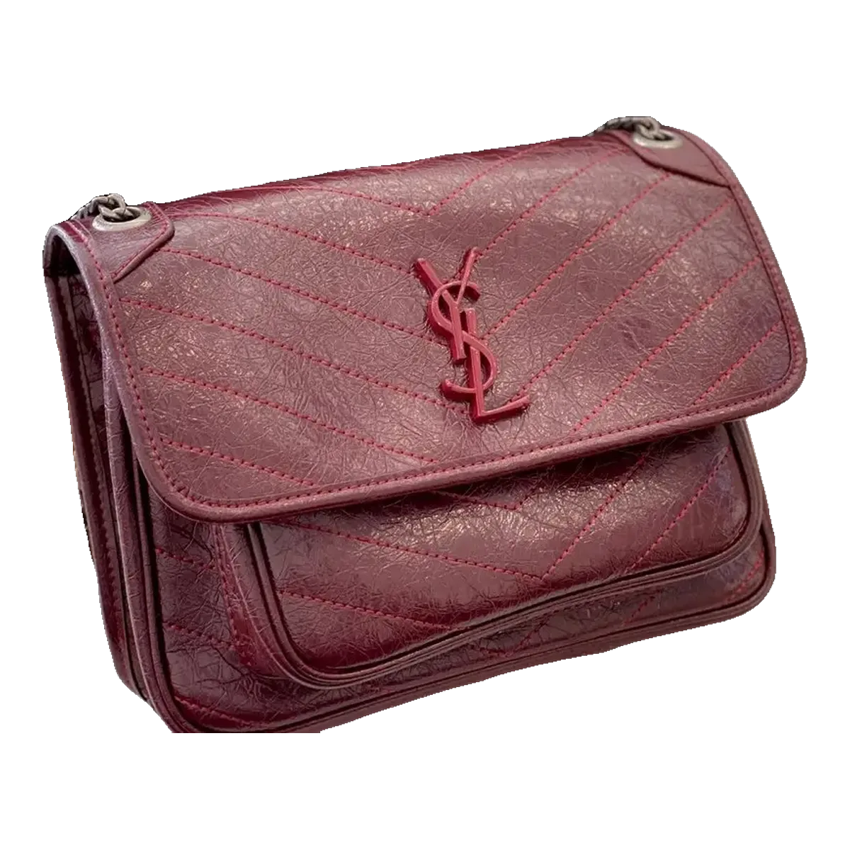 Saint Laurent Burgundy Niki Bag