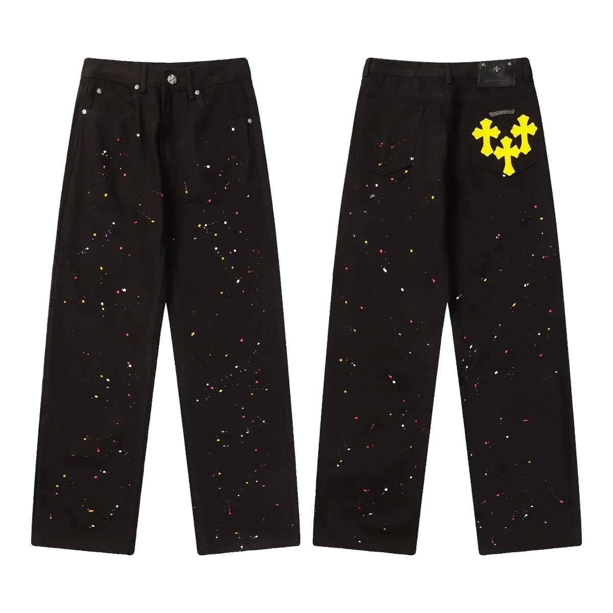 Chrome Hearts Cross Patch Jeans Black