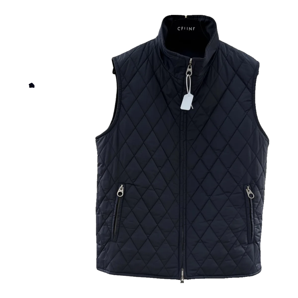 Celine Navy Quilted Vest