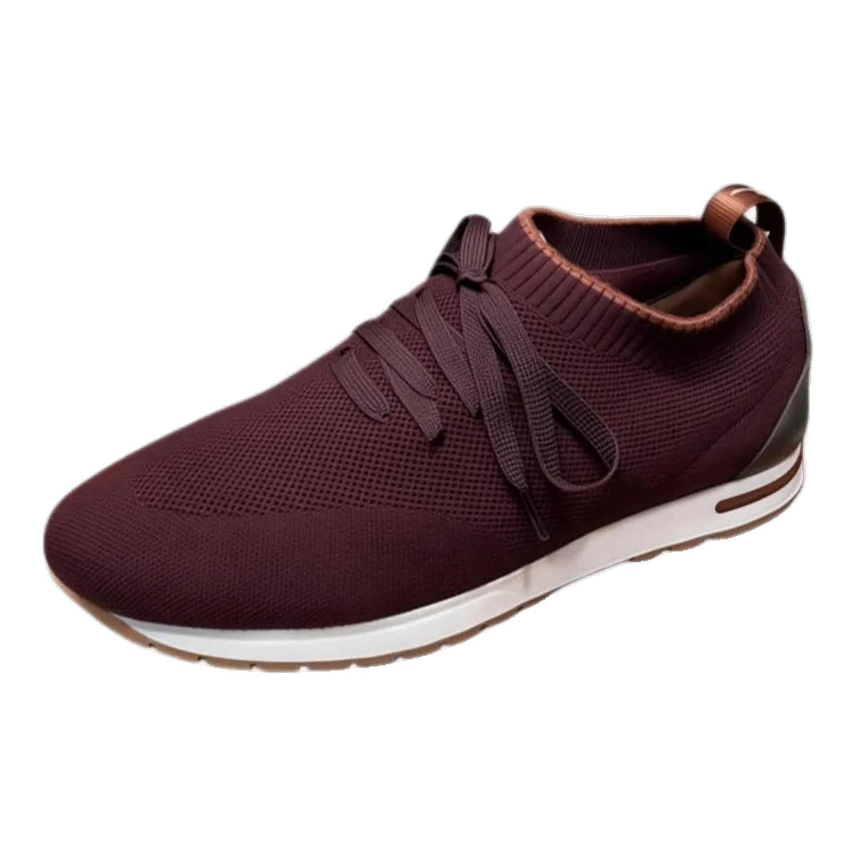 Loro Piana Burgundy Knit Sneakers