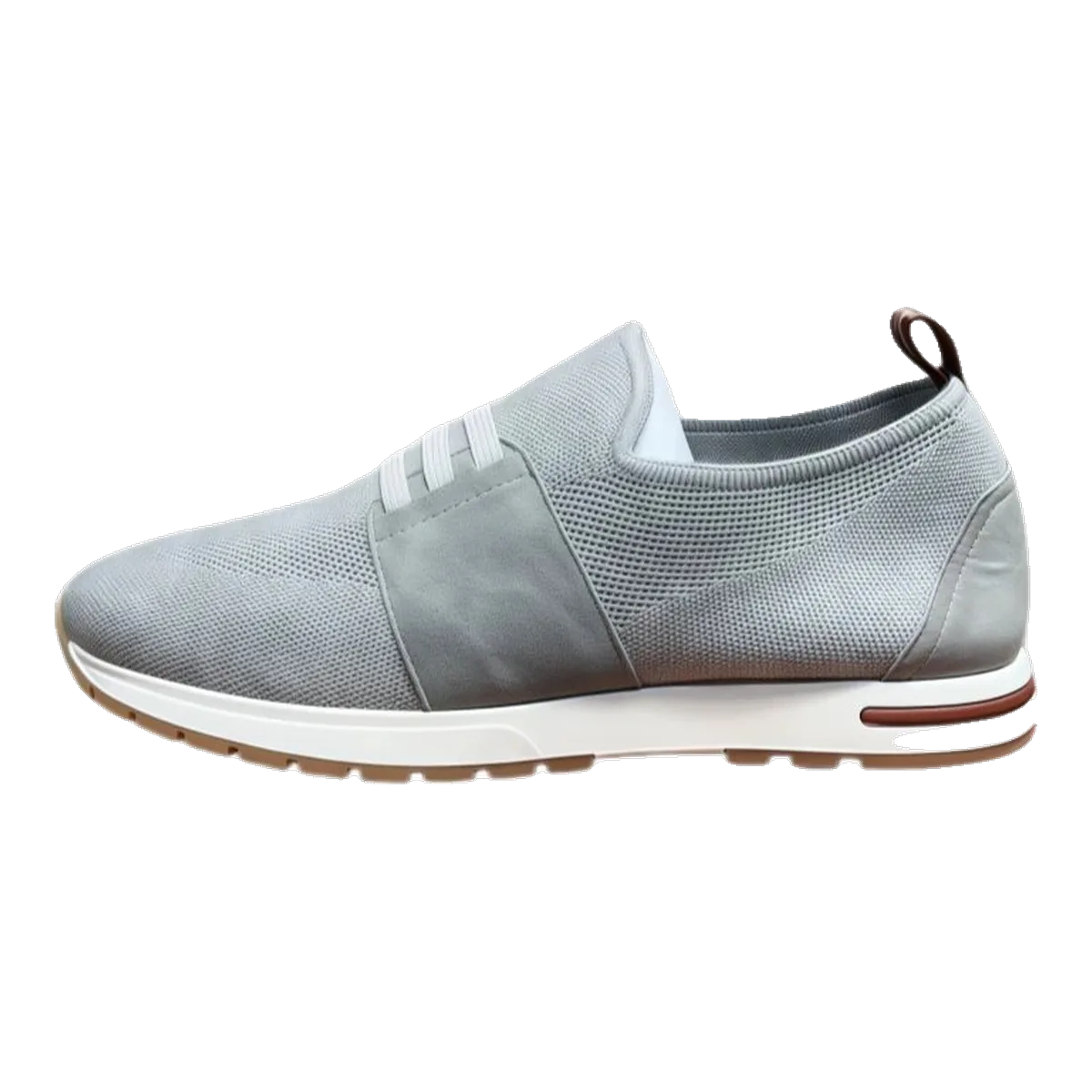 Loro Piana Grey Knit Sneakers