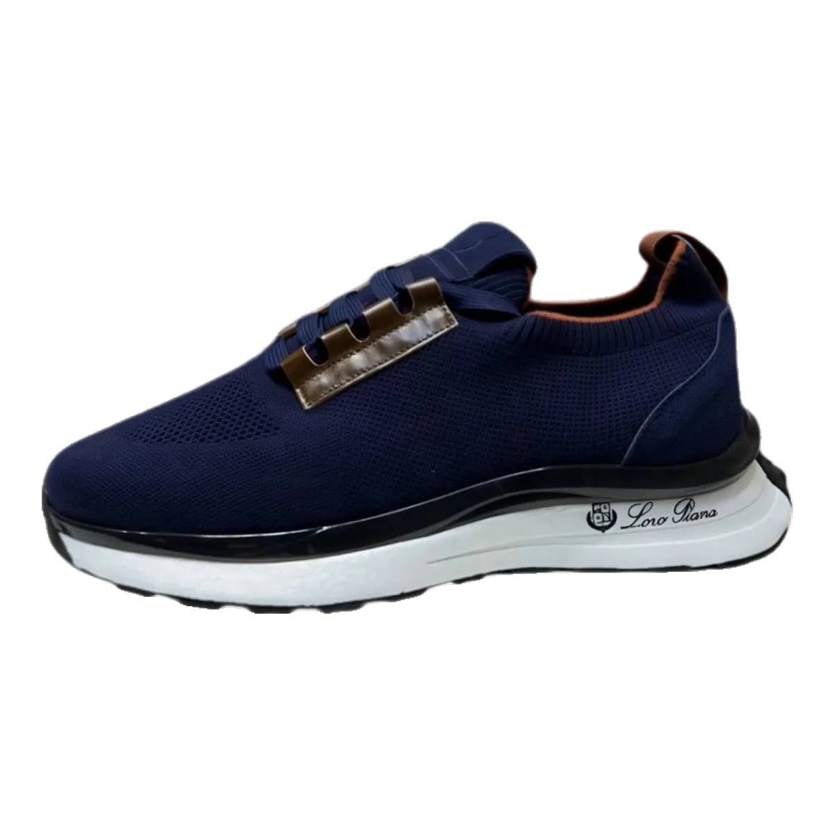 Loro Piana Navy Suede Sneakers