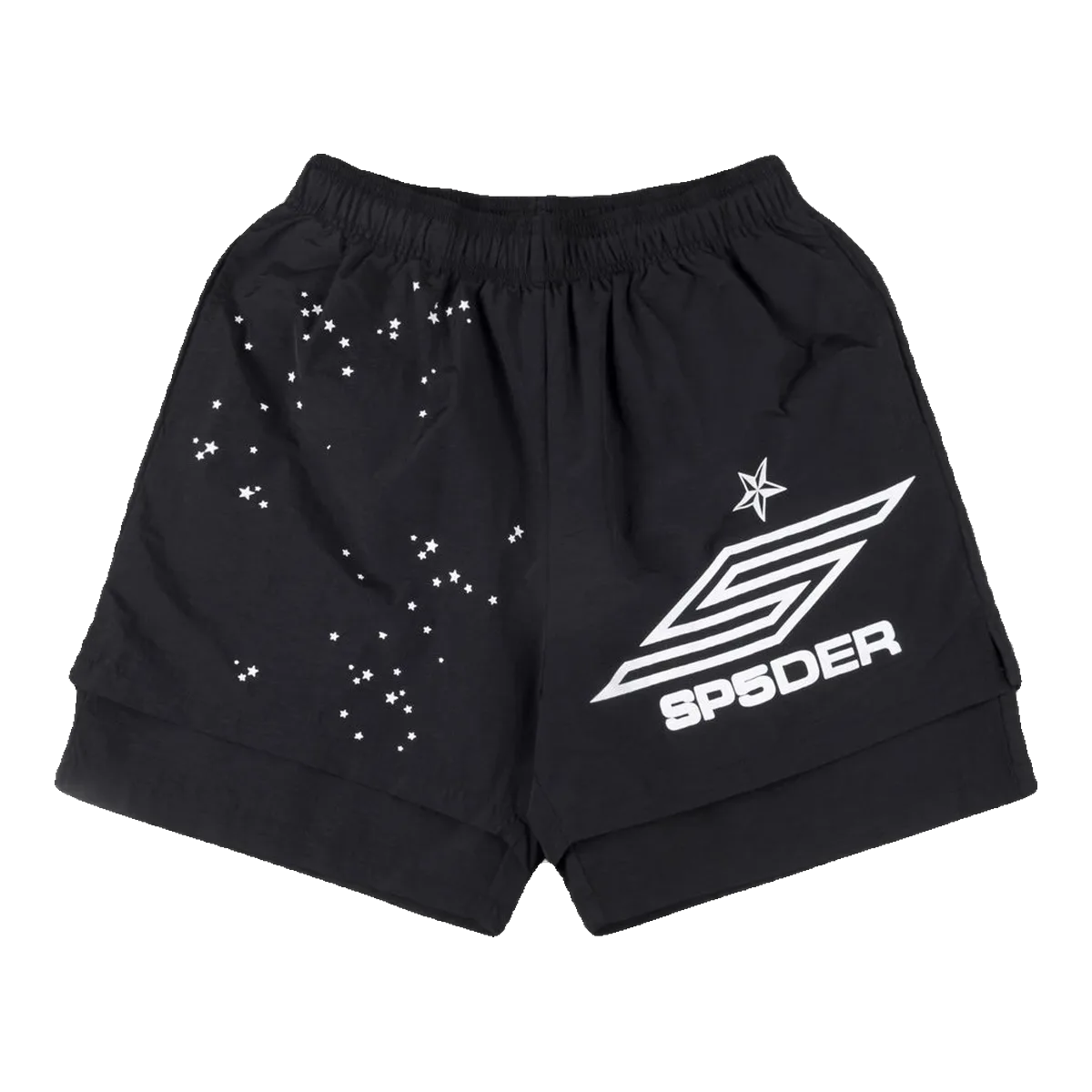 Sp5der Logo Shorts Black