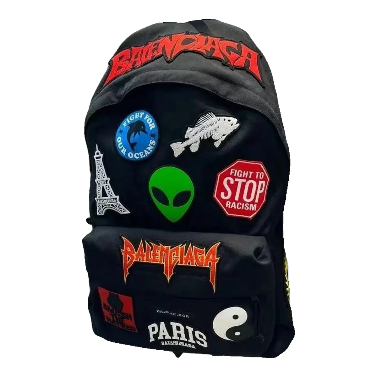 Balenciaga Black Graphic Backpack