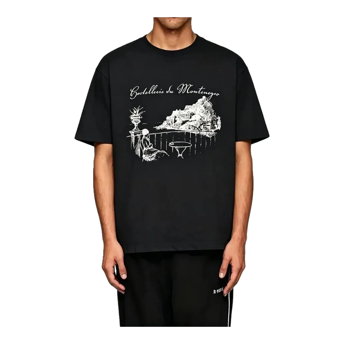 Rhude Black Graphic T-Shirt