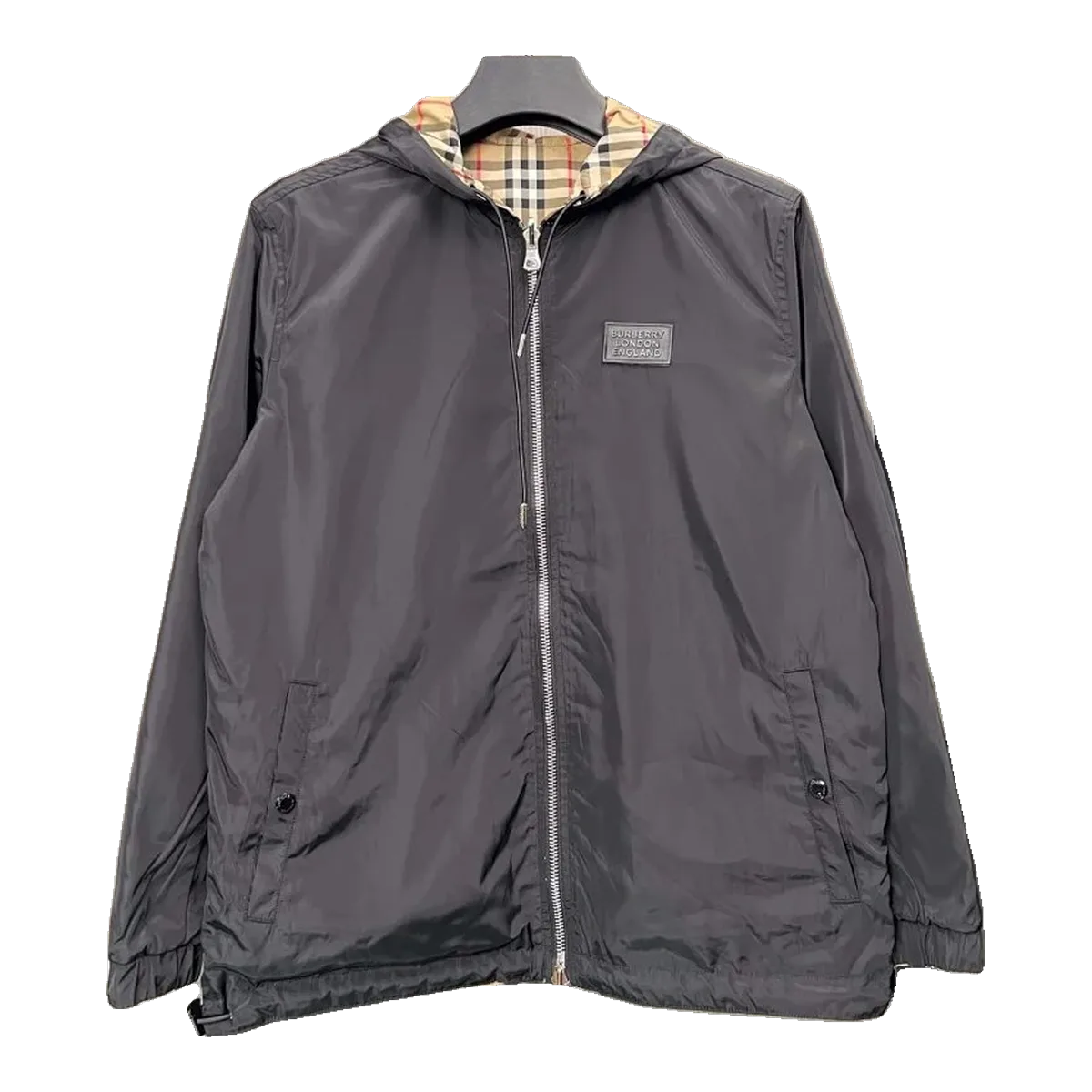 Burberry Grey Check Collar Windbreaker