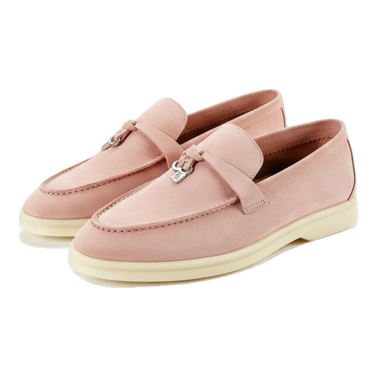 Loro Piana Pink Suede Loafers